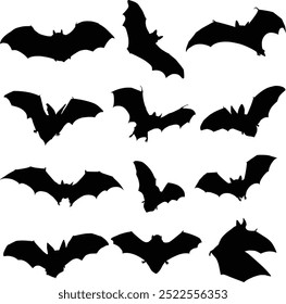 bats halloween silhoutte vector editable scalable