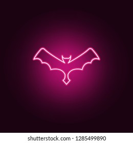 bats icon. Elements of pest control and insect in neon style icons. Simple icon for websites, web design, mobile app, info graphics