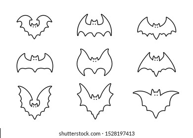 bats icon for halloween decoration 