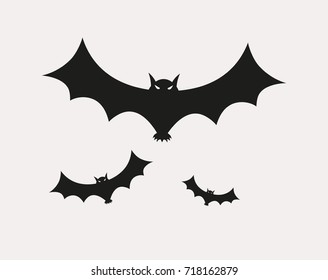 Bats icon isolated on white background. Halloween symbol. Vector illustration.