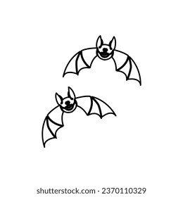 icono de murciélagos en fondo blanco, ilustración vectorial