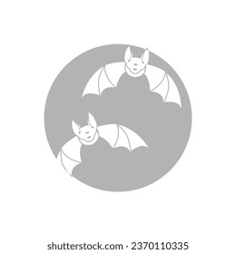 bats icon on a white background, vector illustration