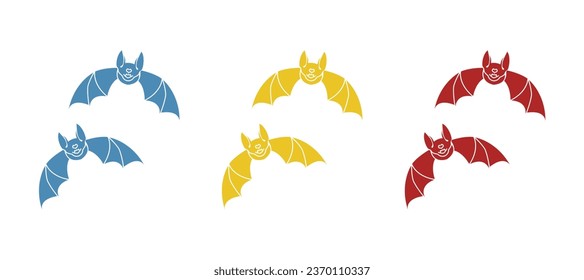 icono de murciélagos en fondo blanco, ilustración vectorial