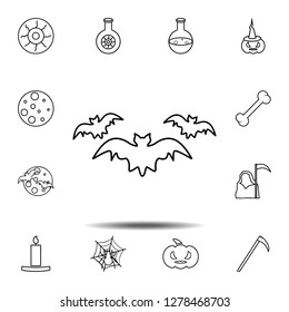 bats icon. Simple outline vector element of Halloween icons set for UI and UX, website or mobile application