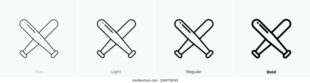 bats icon. Thin, Light Regular And Bold style design isolated on white background
