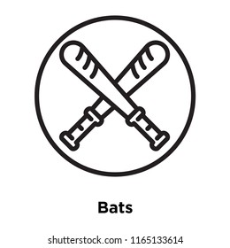 Bats icon vector isolated on white background, Bats transparent sign , linear sport symbols