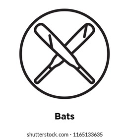 Bats icon vector isolated on white background, Bats transparent sign , linear sport symbols