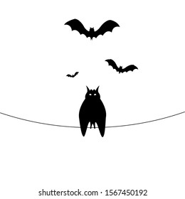 Bats icon vector. Trendy flat bats icon from halloween collection isolated on white background.