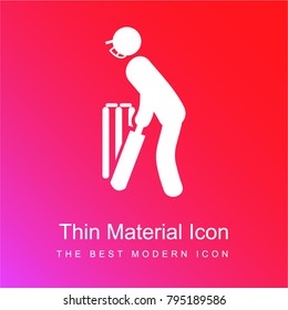 Bats man red and pink gradient material white icon minimal design