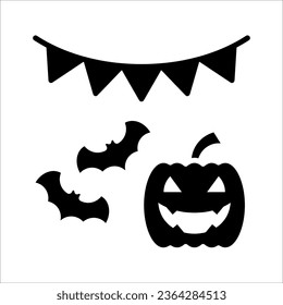 Bats and moon glyph icon, halloween and midnight, bats flying on the moon vector icon, party decoration, vector illustration on white background