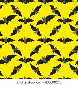 Bats on the Full Moon and starry sky background