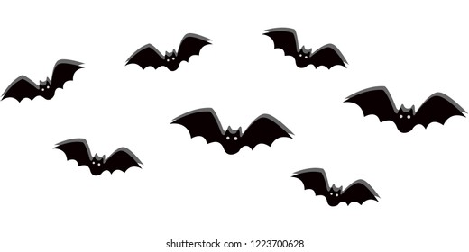 bats on a white background