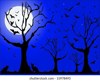 Bats roosting on Halloween night