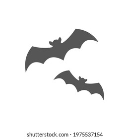 Bats Scary Icon Black and White Vector Graphic