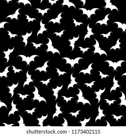 Bats seamless pattern background. Halloween. Vector silhouette. Vector illustration