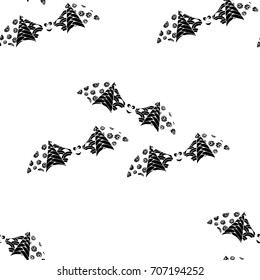 Bats Seamless Pattern. Halloween Background with Zentangle Bats Hand Drawn and Traced to Vector. Seamless Texture for Wrapping or Halloween Decoration. Background with Doodled Vampires.