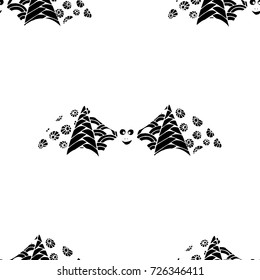 Bats Seamless Pattern. Halloween Background with Zentangle Bats Hand Drawn and Traced to Vector. Seamless Texture for Wrapping or Halloween Decoration. Background with Doodled Vampires.