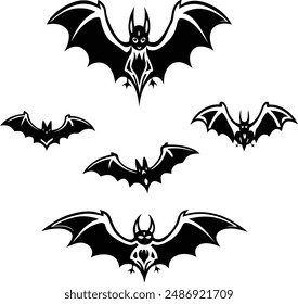 Bats Silhouette file illustration artwork 