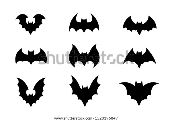 Bats Silhouette Halloween Decoration Stock Vector (royalty Free 