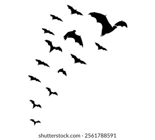 bats silhouette for halloween design