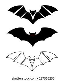 Bats silhouettes Halloween vector illustration 