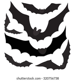 Bats silhouettes on white background vector