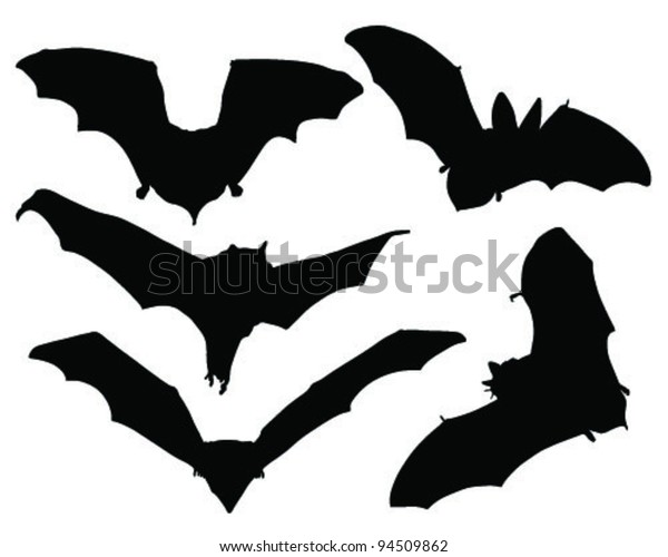 Bats Silhouettevector Stock Vector (Royalty Free) 94509862 | Shutterstock