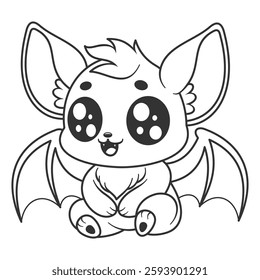 Bats sit and laugh happily, for coloring
