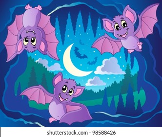 Bats theme image 2 - vector illustration.