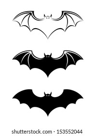 Bats. Vector black silhouettes.