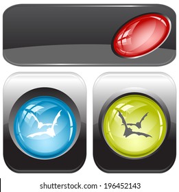 Bats. Vector internet buttons.