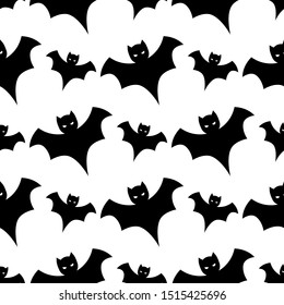 Bats vector seamless background. Halloween pattern.