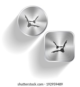Bats. Vector set steel buttons