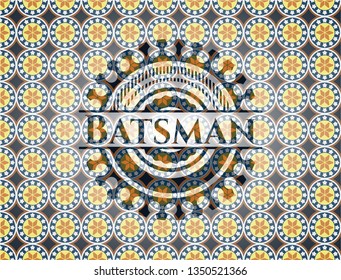 Batsman arabesque emblem background. arabic decoration.