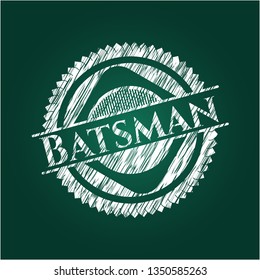 Batsman chalk emblem written on a blackboard