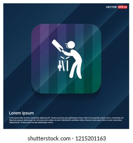 Batsman Icon - Free vector icon