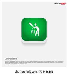 Batsman Icon Green Web Button
