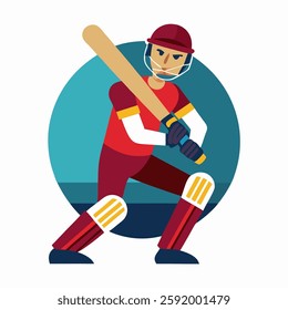 Batsman icon vector on white background