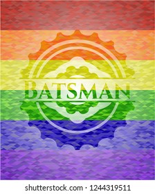 Batsman lgbt colors emblem 