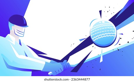 Batsman playing cricket on abstract background. The sports competitions.