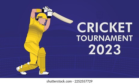 Batsman Playing Cricket Tournament illustration Cricket teams playing Championship 2023