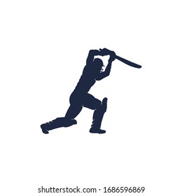 Batsman playing cricket vector design. Cricket competition logo.