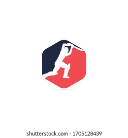 Batsman playing cricket vector design. Cricket competition logo.