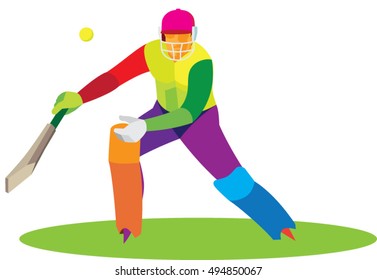 batsman prepares to fight off the thrown ball