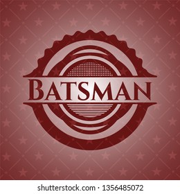 Batsman retro red emblem