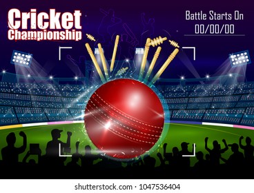 Batsman sports Player playing game of cricket in vector