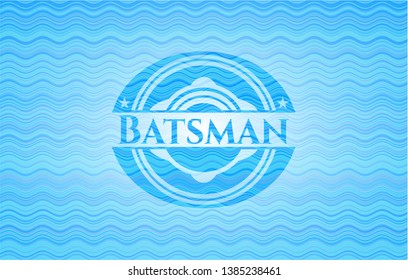 Batsman water concept emblem background. Vector Illustration. Detailed.