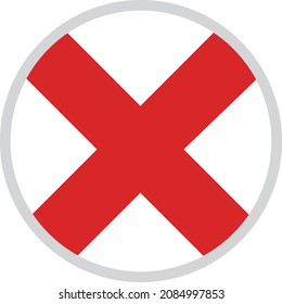 Batsumark and gray circular mark icon. Flat design vector.