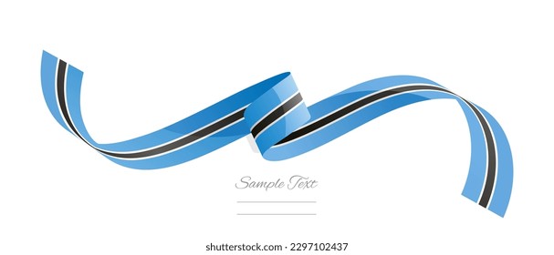 Batswana flag ribbon vector illustration. Botswana flag ribbon on abstract isolated on white color background