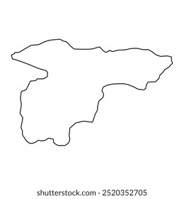Mapa del distrito de Battagram, división administrativa de Pakistán. Ilustración vectorial.